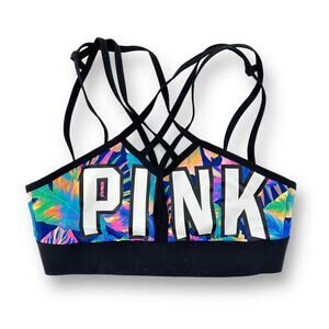 Victoria's Secret Pink Ultimate Tropical Strappy Chest Bra Size Small